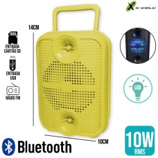 Caixa de Som Bluetooth LED 10W GTS-1881 X-Cell - Amarela